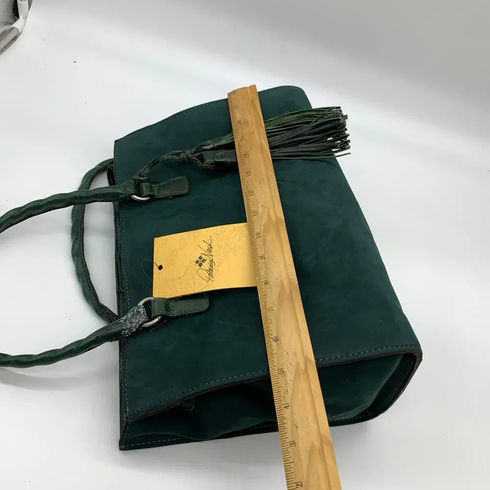 Patricia Nash Leather Handbags Primrose Satchel Dark Green Purse